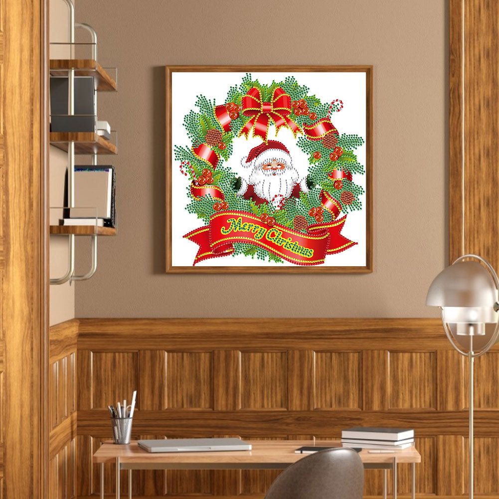 Merry Christmas Santa 30*30CM(Canvas) Special Shaped Drill Diamond Paiting