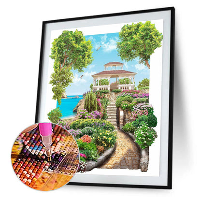 Garden Courtyard - Full Round Drill Diamond Painting 30*40CM