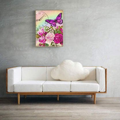 Rose Butterfly - Full Round Drill Diamond Painting 30*40CM