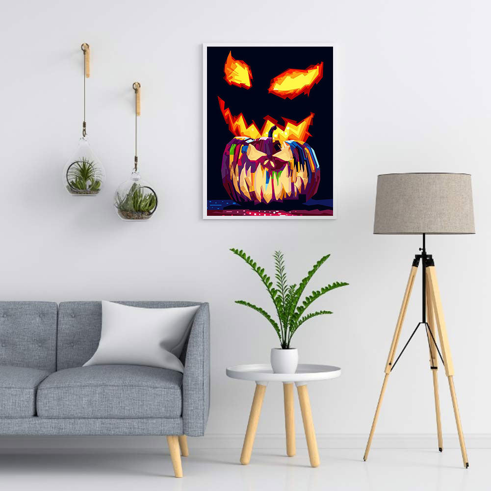 Halloween Pumpkin - Full Round Drill Diamond Painting 30*40CM