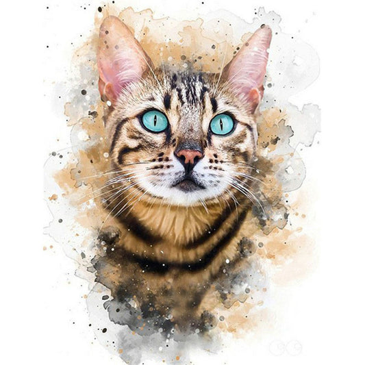 Bengal Cat Watercolor - Full Round Drill Diamond Painting 30*40CM