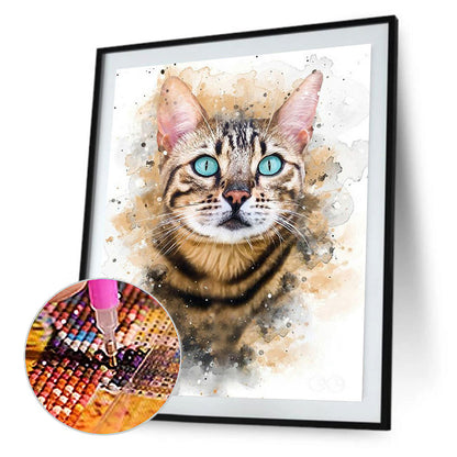 Bengal Cat Watercolor - Full Round Drill Diamond Painting 30*40CM