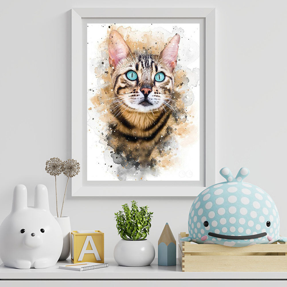 Bengal Cat Watercolor - Full Round Drill Diamond Painting 30*40CM