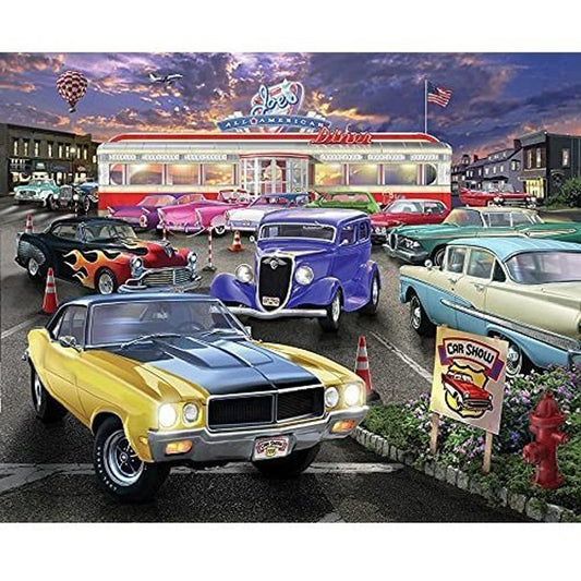 Classic Cars - Full Round Drill Diamond Painting 40*30CM