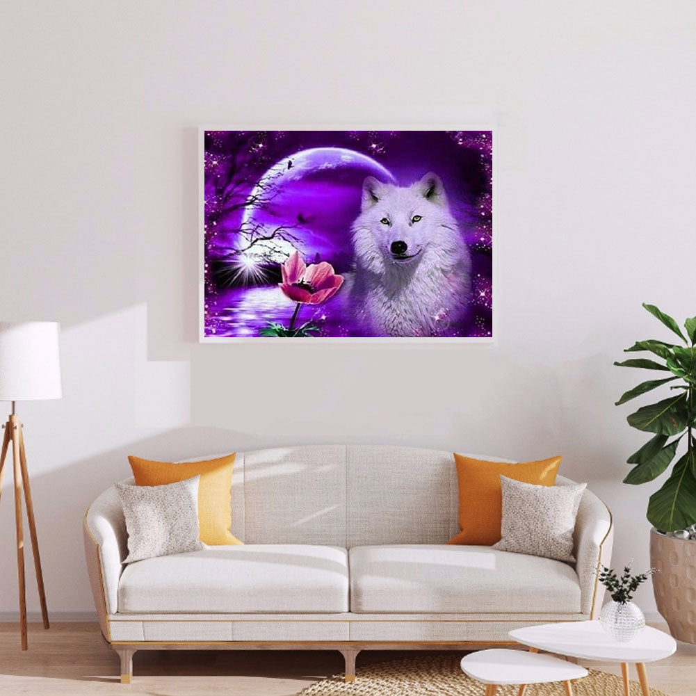 Night Wolf - Full Round Drill Diamond Painting 50*40CM