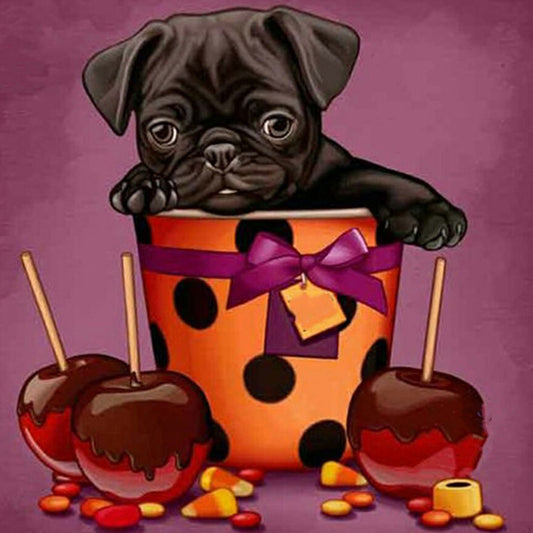 Black Dog - Full Round Drill Diamond Painting 50*50CM