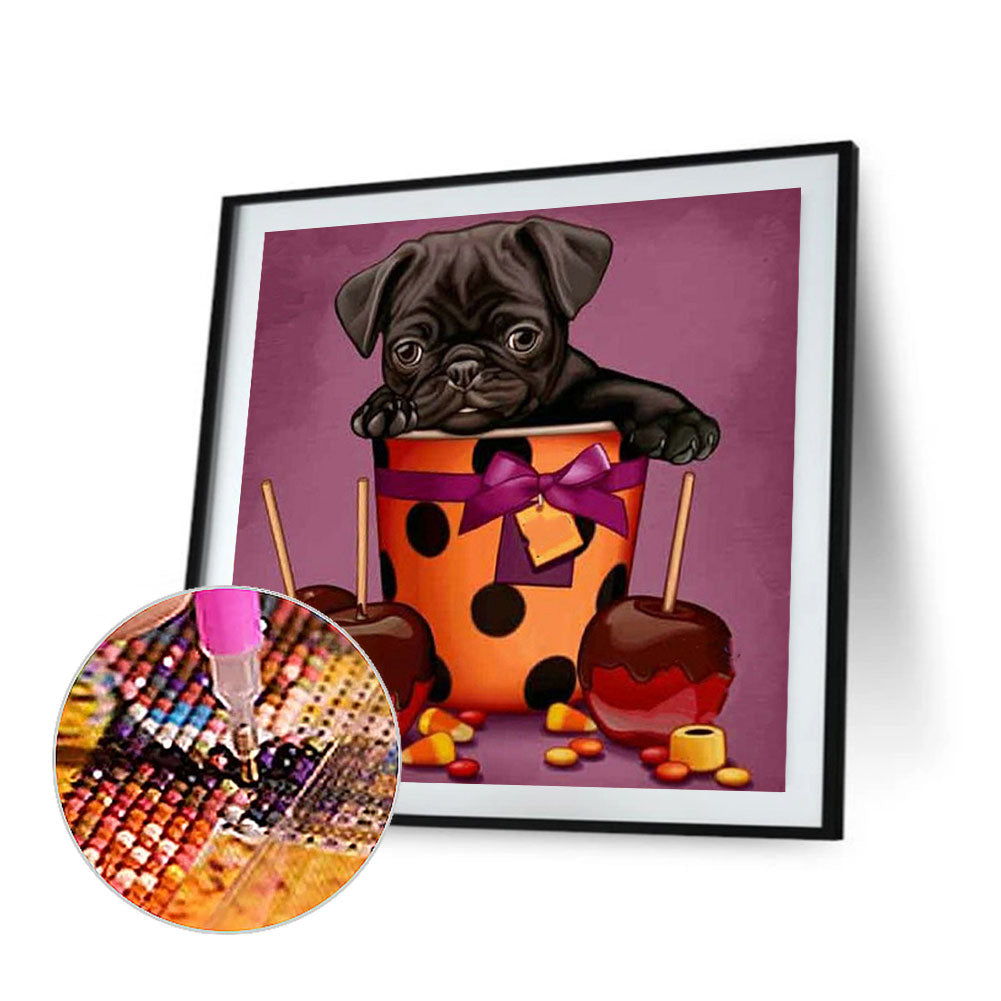 Black Dog - Full Round Drill Diamond Painting 50*50CM