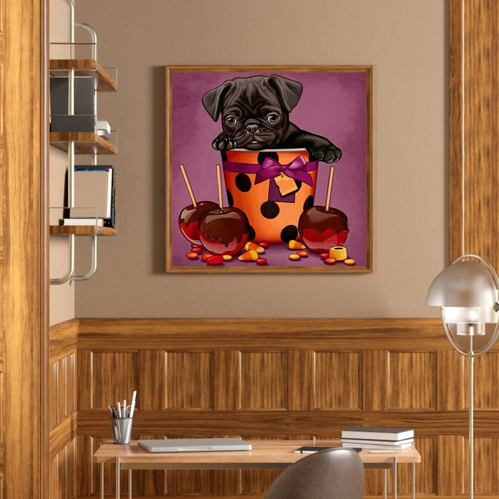 Black Dog - Full Round Drill Diamond Painting 50*50CM