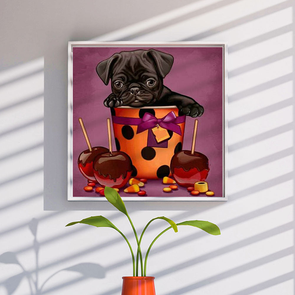 Black Dog - Full Round Drill Diamond Painting 50*50CM