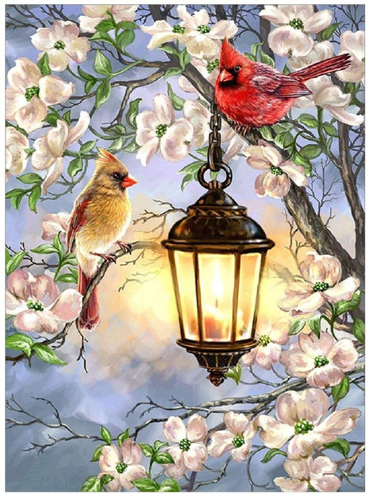 Street Light Cardinal - Full Round Drill Diamond Painting 40*50CM