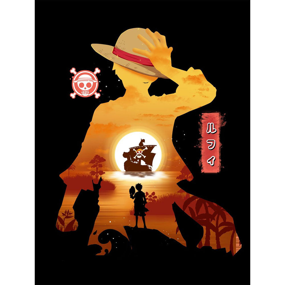 Luffy Silhouette - Full Round Drill Diamond Painting 30*40CM