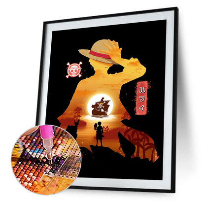 Luffy Silhouette - Full Round Drill Diamond Painting 30*40CM