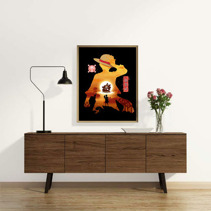 Luffy Silhouette - Full Round Drill Diamond Painting 30*40CM