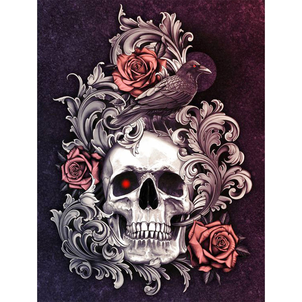 Skull - Full Round Drill Diamond Painting 30*40CM