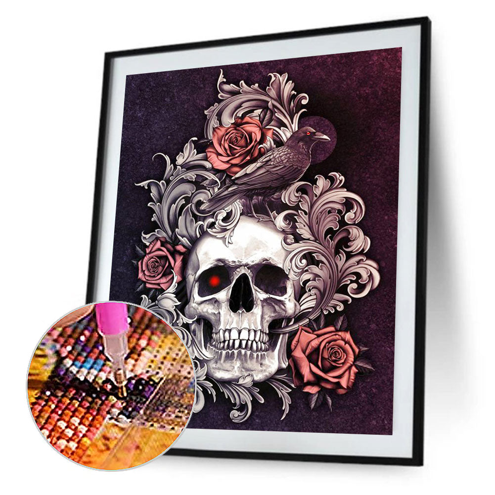 Skull - Full Round Drill Diamond Painting 30*40CM
