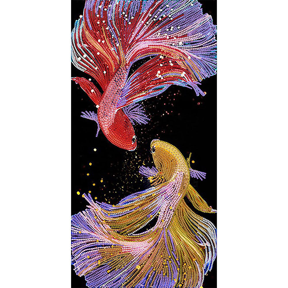 Koi Fish 30*60CM(Canvas) Special Shaped Drill Diamond Paiting