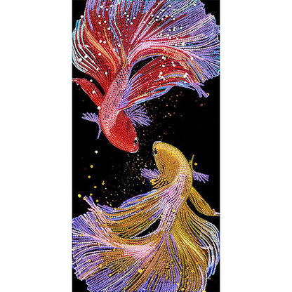 Koi Fish 30*60CM(Canvas) Special Shaped Drill Diamond Paiting