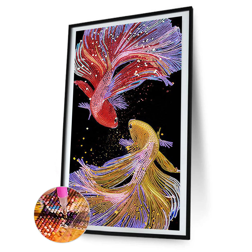 Koi Fish 30*60CM(Canvas) Special Shaped Drill Diamond Paiting