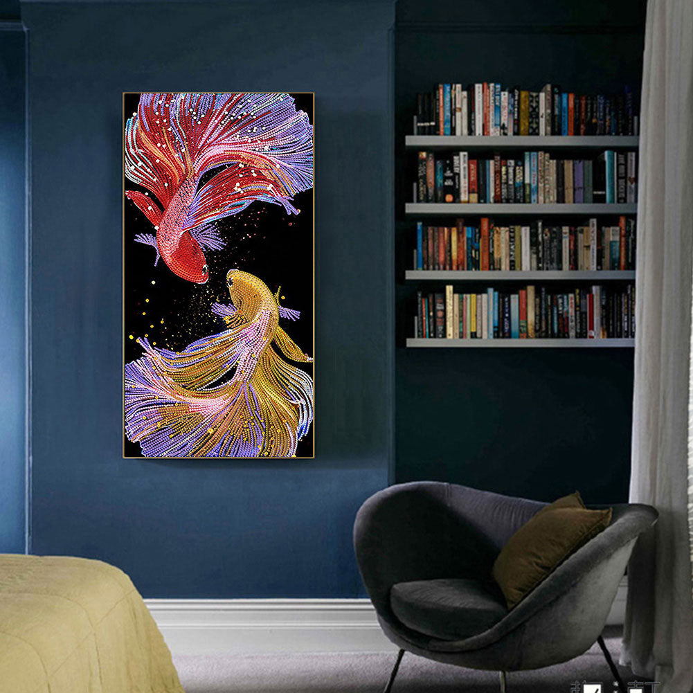 Koi Fish 30*60CM(Canvas) Special Shaped Drill Diamond Paiting
