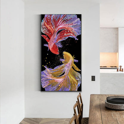 Koi Fish 30*60CM(Canvas) Special Shaped Drill Diamond Paiting
