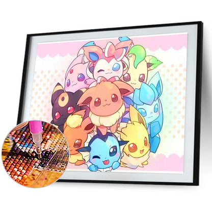 Pok¨¦mon Eevee - Full Round Drill Diamond Painting 40*30CM