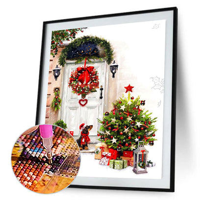 Christmas Tree Door Hanging - Full Round Drill Diamond Painting 30*40CM