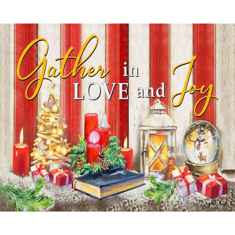 Christmas Atmosphere Poster Painting - Full Round Drill Diamond Painting 40*30CM