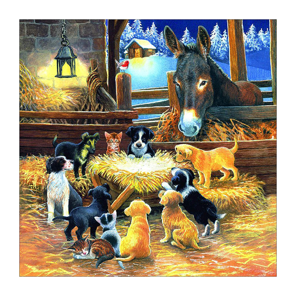 Kitten Puppy - Full Round Drill Diamond Painting 40*40CM