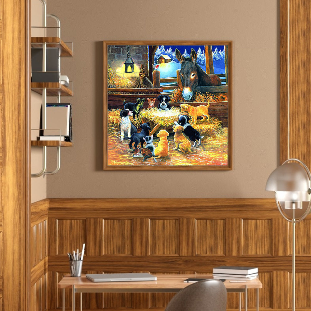 Kitten Puppy - Full Round Drill Diamond Painting 40*40CM