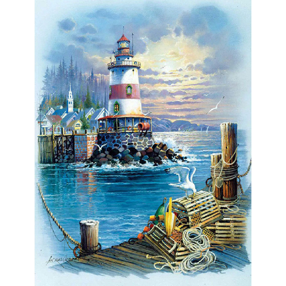 Lighthouse - Full Round Drill Diamond Painting 50*60CM