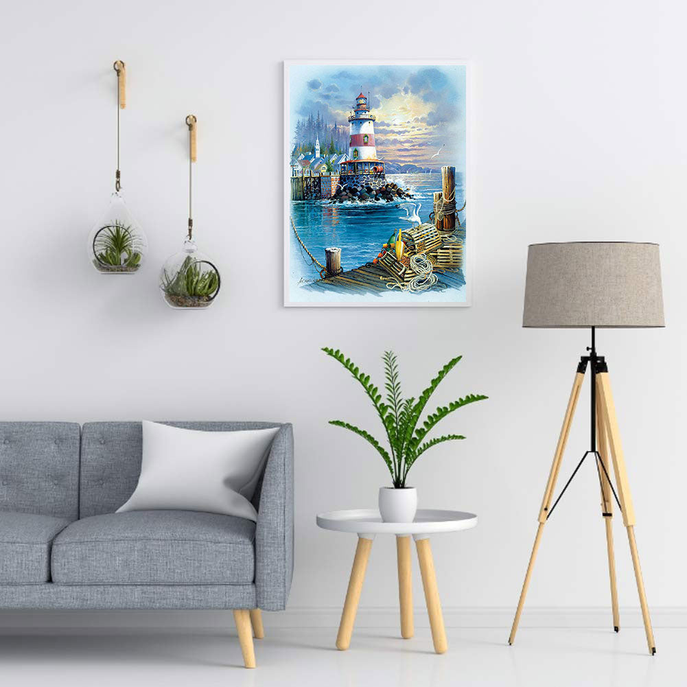 Lighthouse - Full Round Drill Diamond Painting 50*60CM