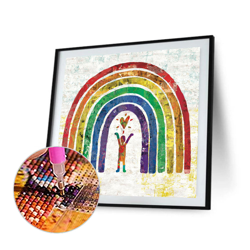 Rainbow Gate Cartoon Man - Full Square Drill Diamond Painting 40*40CM