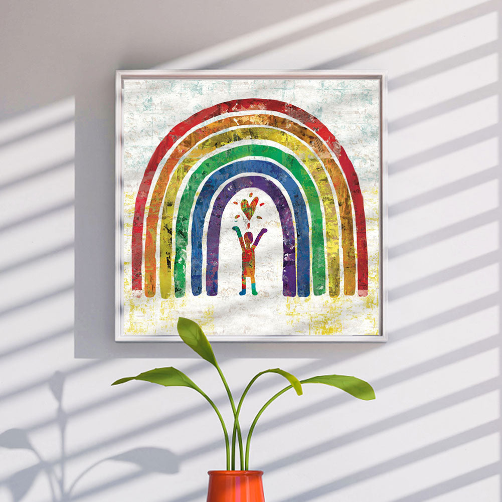 Rainbow Gate Cartoon Man - Full Square Drill Diamond Painting 40*40CM