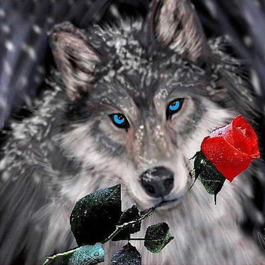 Rose Wolf - Full Square Drill Diamond Painting 50*50CM