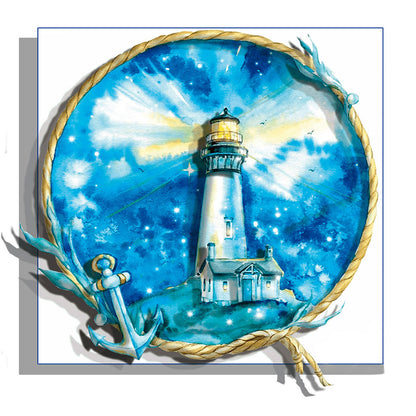 Seaside Lighthouse - Full Round Drill Diamond Painting 30*30CM