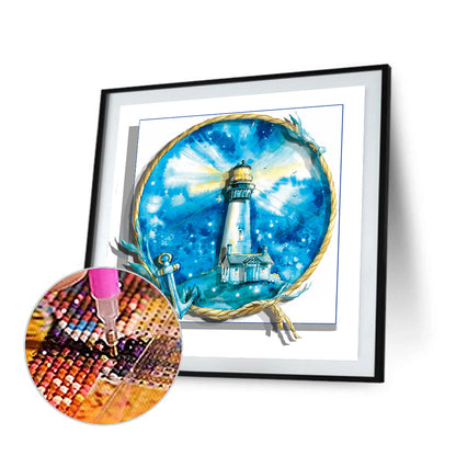 Seaside Lighthouse - Full Round Drill Diamond Painting 30*30CM