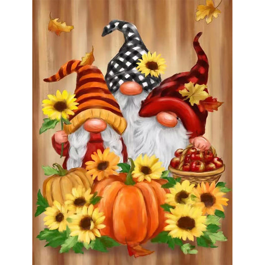 Fall Pumpkin Sunflower Goblin 30*40CM(Canvas) Full Round Drill Diamond Painting