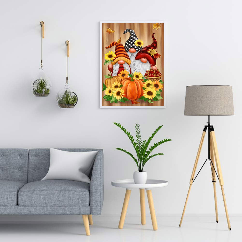 Fall Pumpkin Sunflower Goblin 30*40CM(Canvas) Full Round Drill Diamond Painting