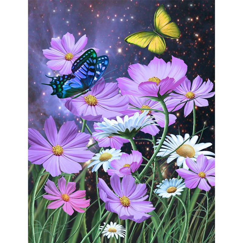 Daisy Butterfly 30*40CM(Canvas) Full Round Drill Diamond Painting