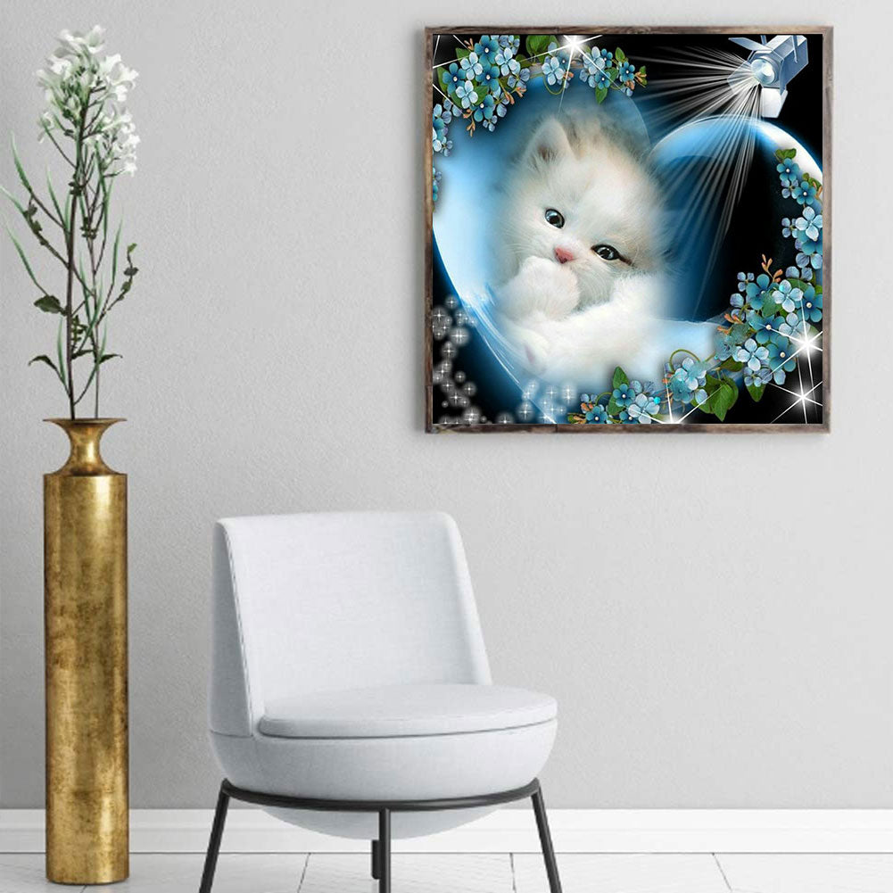 Kitten - Full Round Drill Diamond Painting 40*40CM