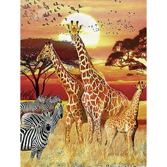 Prairie Giraffe - Full Round Drill Diamond Painting 50*60CM