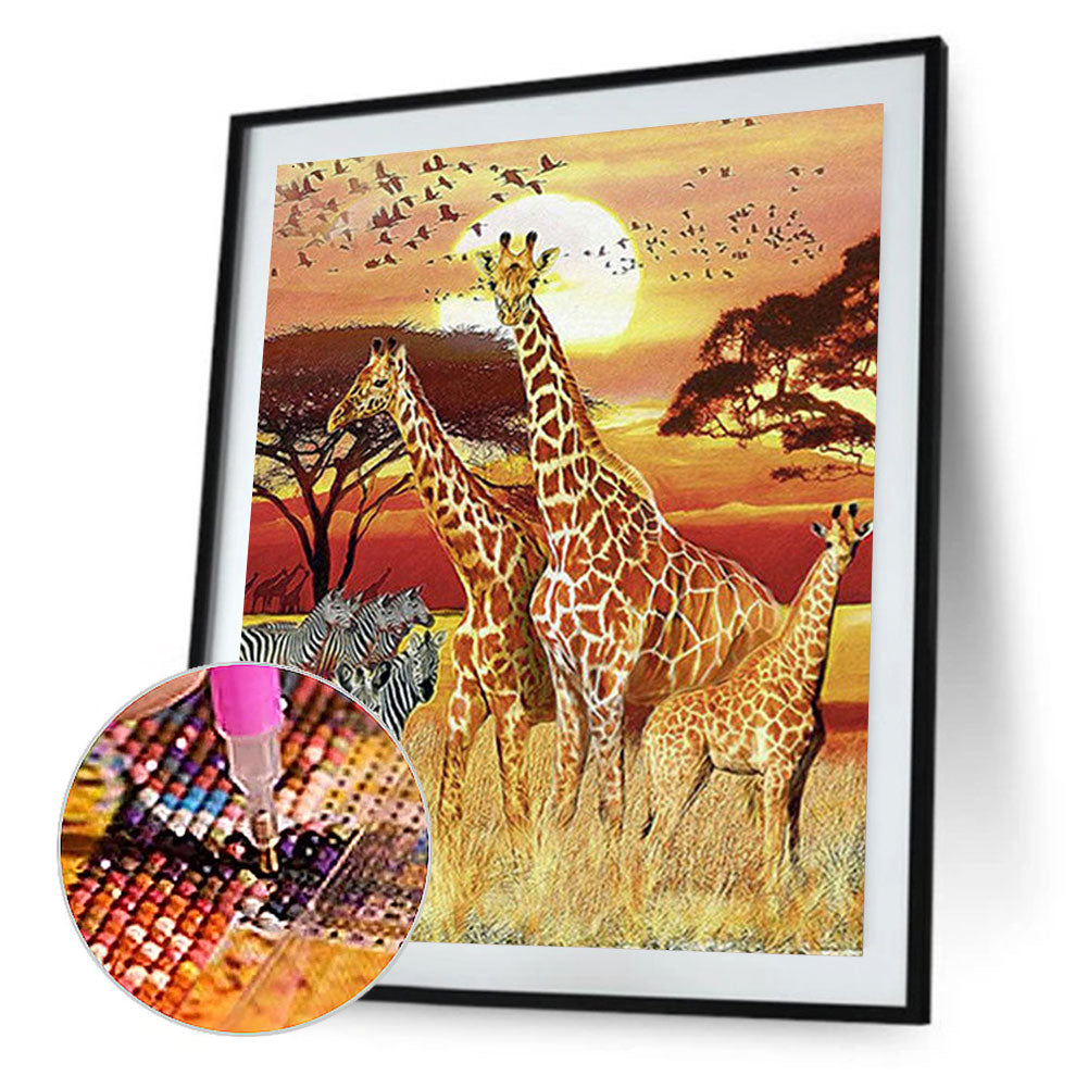 Prairie Giraffe - Full Round Drill Diamond Painting 50*60CM