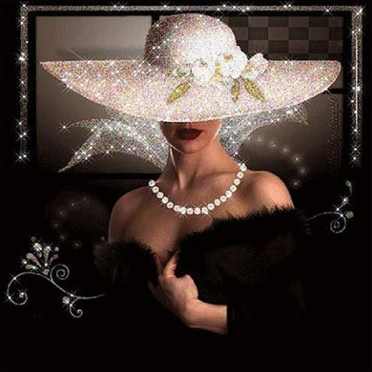 Top Hat Lady - Full Square Drill Diamond Painting 40*40CM