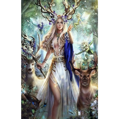 Elk Goddess - Full Round Drill Diamond Painting 30*50CM