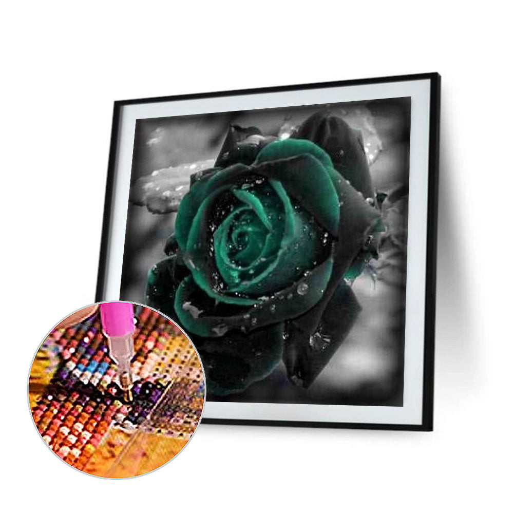 Green Rose - Full Round Drill Diamond Painting 30*30CM