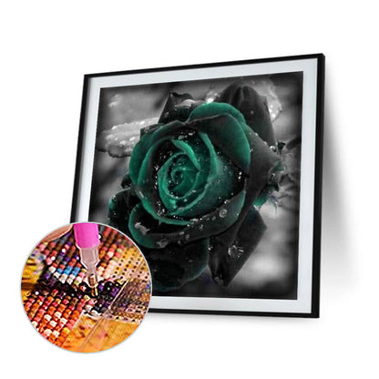 Green Rose - Full Round Drill Diamond Painting 30*30CM