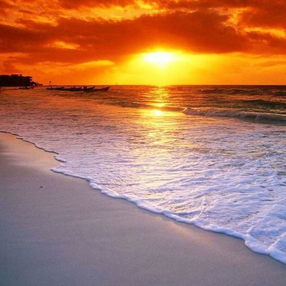 Beach Sunset - Full Round Drill Diamond Painting 40*40CM
