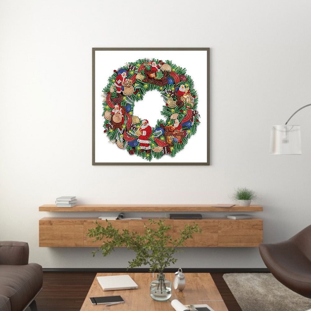 Christmas Wreath - Special Shaped Drill Diamond Painting 30*30CM