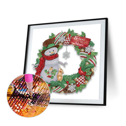 Christmas Wreath - Special Shaped Drill Diamond Painting 30*30CM