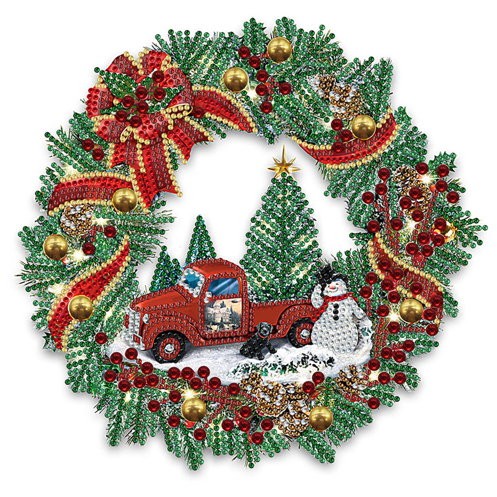 Christmas Wreath - Special Shaped Drill Diamond Painting 30*30CM